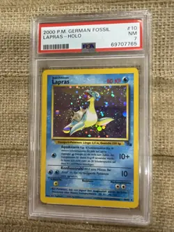 Graded PSA 7 2000 Pokemon German Fossil - Lapras Holo - Image 1