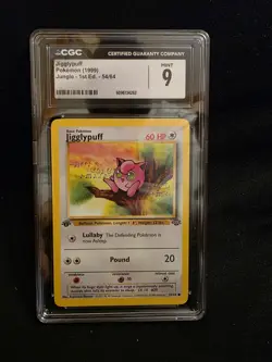 Pokemon TCG Jigglypuff 1st Edition Jungle Card 54/64 CGC 9 - Image 1