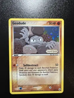 Pokemon TCG Geodude Legend Maker Holo Stamped Card 53/92 With Swirl - Image 1