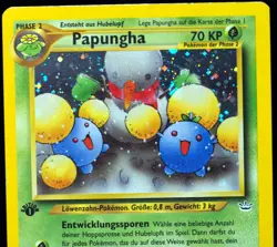GERMAN 1st Edition Jumpluff 9/64 Neo Revelation NM/EX Pokemon Card, Creased - Image 3