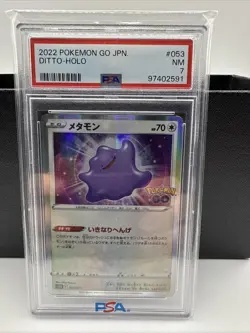Japanese Pokemon Ditto 053/071 S10b: Pokemon GO Rare card PSA 7 - Image 1