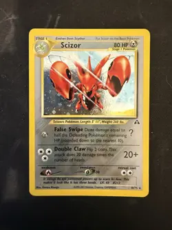 Pokemon TCG Scizor Neo Discovery 10/75 Holo Unlimited Rare Card LP-MP - Image 1