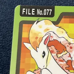 Ponyta File 077 - Bandai Carddass Pocket Monsters - Pokemon Card Vintage Japan - Image 2