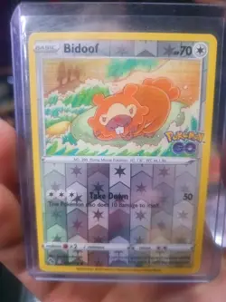 Pokemon TCG Bidoof Peelable Hidden Ditto Card #059/078 Pokemon Go Reverse Holo - Image 1
