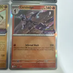 4x POKEMON PHANTASMAL FLAMES STAMPED PRERELEASE PROMO CARDS, full set! - Image 5