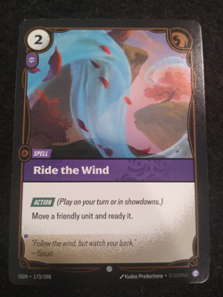 RIDE THE WIND 173/298 RIFTBOUND LEAGUE OF LEGENDS RARE FOIL ENGLISH CARD - Image 1