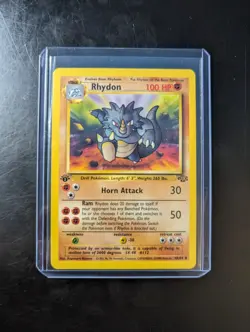 1st Edition Pokemon TCG Rhydon Jungle 45/64 Regular Uncommon - Image 1