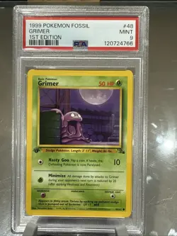 1999 Pokemon Fossil Grimer #48/62 PSA 9 1st Edition - Image 1