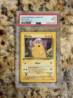 1999 POKEMON PIKACHU BASE SET 1ST EDITION GERMAN #58 PSA 9 - Image 1