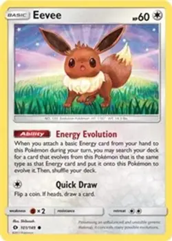 2x Eevee (#101/149) SM - Base Set NM Pokemon - Image 1