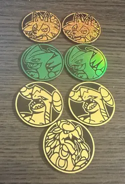 Lot of 7 Official Pokemon TCG Coins - Image 1