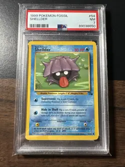 1999 POKEMON FOSSIL UNLIMITED #54 SHELLDER PSA 7 NM - Image 1