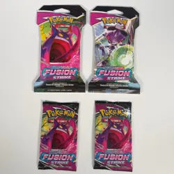 Pokemon Fusion Strike Boosters - 2x Sleeved / 2x Non-Sleeved - 4 Total Packs - Image 1
