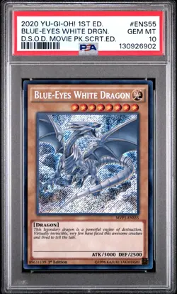 Yugioh - Blue-Eyes White Dragon MVP1-ENS55 1st Edition Secret Rare PSA 10 - Image 1