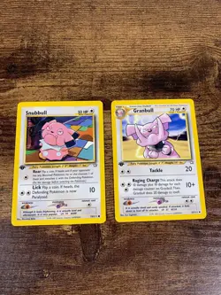 pokemon Cards snubbull and granbull first edition neo genesis 74/111 and 37/111 - Image 1