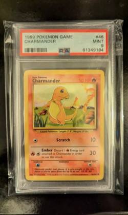 PSA 9 MINT 1999 BASE SET POKEMON CHARMANDER 46/102 #46 WOTC TCG GRADED CARD - Image 3