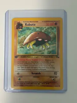 1999 Pokemon TCG Fossil First Edition Non Holo Kabuto 50/62 Card Near Mint - Image 3