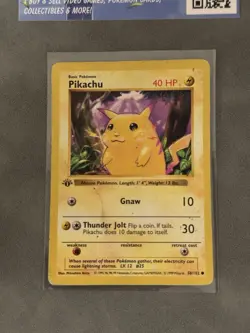 Pokemon Cards - 1st Edition Shadowless Pikachu 58/102 - Base Set Yellow Cheeks - Image 2