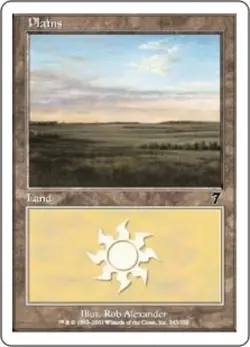 [1x] Plains (343) - Foil Played, English Seventh Edition MTG Magic - Image 1