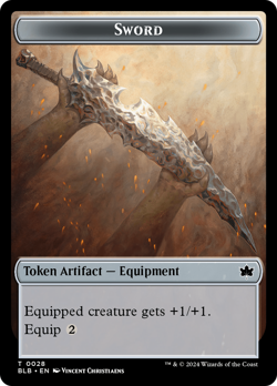 x1 Sword TBLB Bloomburrow MTG 28 TOKEN M/NM 1x - Image 1