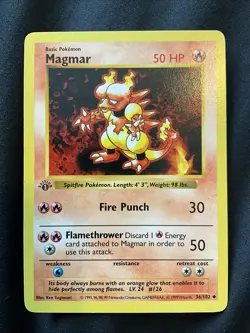 Pokemon TCG First Edition Magmar 036/102 Base Set (Shadowless) Regular - Image 1