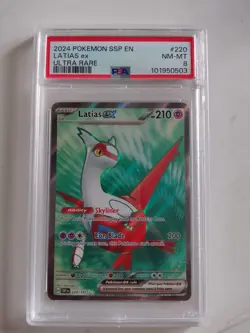 Pokemon TCG Surging Sparks Latias EX 220/191 Ultra Rare PSA 8 - Image 1