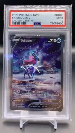 Suicune v GG38/GG70 Crown Zenith Pokemon 2023 PSA 9 - Image 1
