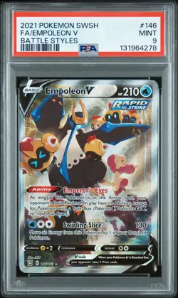 2021 Pokemon Empoleon V Battle Styles Full Alt Art #146 Sword Shield PSA 9 Mint - Image 1
