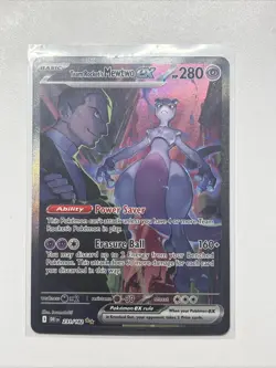Pokemon TCG Destined Rivals Team Rocket’s Mewtwo ex SIR 231/182 English - Image 1