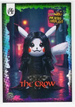 POKEMON PIKACHU COSPLAY CARD - THE CROW #112 * GALAXY HOLO - Image 1