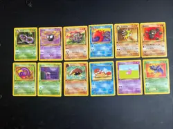 FOSSIL 1st Pokemon TCG Uncommon & Common 12 Card Bundle - Image 1