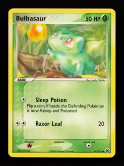 Bulbasaur 54/112 Non Holo Common FireRed & LeafGreen Pokemon Card - Image 1