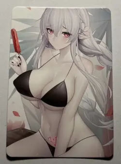 SEXY HEROINE WAIFU Warfarin ARKNIGHTS ACG PREMIUM SWIRL HOLOFOIL CARD NM - Image 2