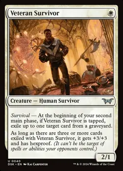 Veteran Survivor - Foil - Duskmourn: House of Horror #0040 MTG Magic The Gatheri - Image 1