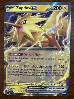 Zapdos EX Double Rare Holofoil Card 145/165 151 Pokemon TCG - Image 1