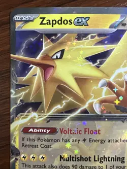 Zapdos EX Double Rare Holofoil Card 145/165 151 Pokemon TCG - Image 2