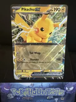 Pokemon Card Pikachu ex 028/131 Prismatic Evolutions Double Rare Holo NM - Image 1