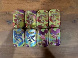 Lot Of 36 : Pokemon Opened Mini Tins Empty No Packs has Coins and Stickers - Image 3
