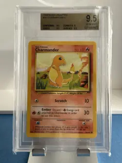 1999 Pokemon Base Unlimited #46 Charmander BGS 9.5 - Image 1