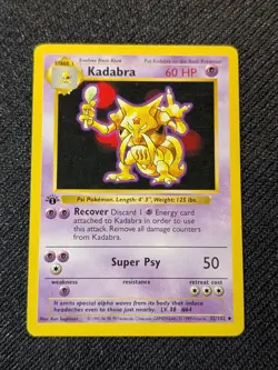 Kadabra 32/102 Base Set Shadowless 1st Edition Vintage Pokemon TCG LP - Image 1