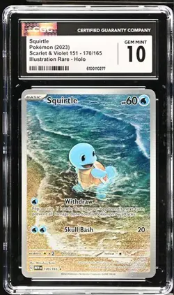 2023 Pokemon English 151 Squirtle Full Art Illustration Rare #170/165 CGC 10 - Image 1