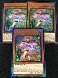 Yugioh Secret Six Samurai Hatsume RA03-EN016 1st Ultimate x3 (NM) - Image 1