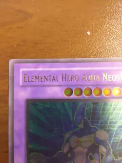 Yugioh Elemental Hero Aqua Neos Ultimate Rare 1st Ed POTD-EN031 Gold Stamp NM - Image 3
