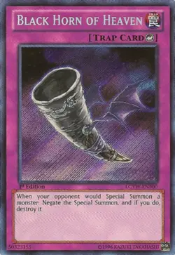 Yugioh! LP Black Horn of Heaven - LCYW-EN300 - Secret Rare - 1st Edition Lightly - Image 1