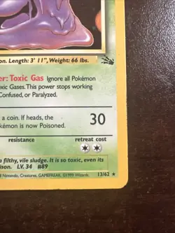 Muk 13/62 Holo Rare HP Pokemon TCG Fossil WOTC HP - Image 4