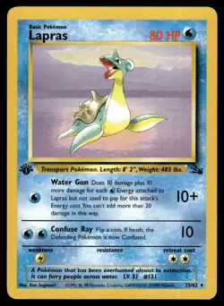 1999 Classic - Fossil First 1st Edition UNplayed Lapras #25 - Image 1