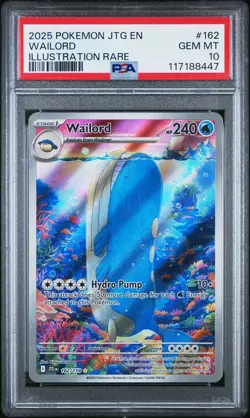 2025 POKEMON JTG EN-JOURNEY TOGETHER ILLUSTRATION RARE #162 WAILORD PSA 10 - Image 1
