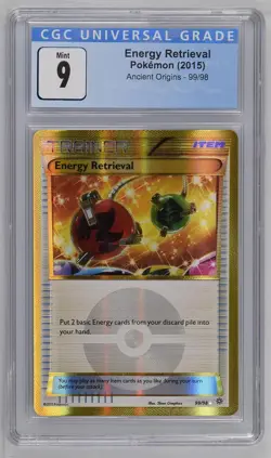 CGC 9 - Pokemon - Energy Retrieval 99/98 - Ancient Origins - Secret Rare - Mint - Image 1