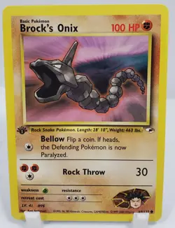 1st Edition Brock’s Onix 69/132 Gym Heroes Pokemon NM/M Unplayed Pack Fresh - Image 1