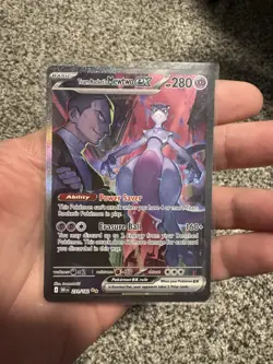 Pokemon TCG Destined Rivals Team Rocket’s Mewtwo ex SIR 231/182 English - Image 1